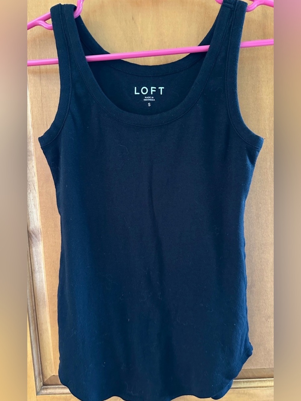 LOFT Essential Black Cotton Scoop Neck Tank Top Shirt S 🖤
